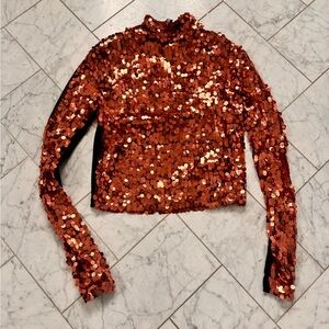 Smythe Sequin Long Sleeve Top